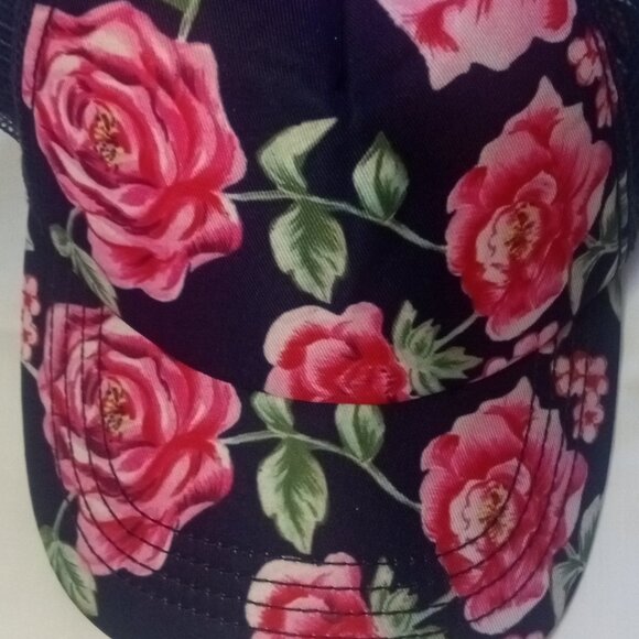 Billabong Floral Rose Snapback Mesh Back Cap Hat Adjustable One Size Baseball - Picture 1 of 5